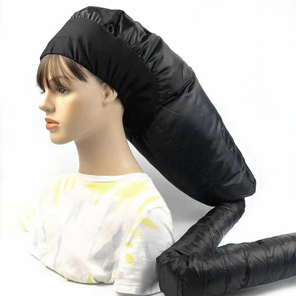 Bonnet Hood Hair Dryer Diffuser Attachment - Extra Long Soft Adjustable Dryer Cap with Headband