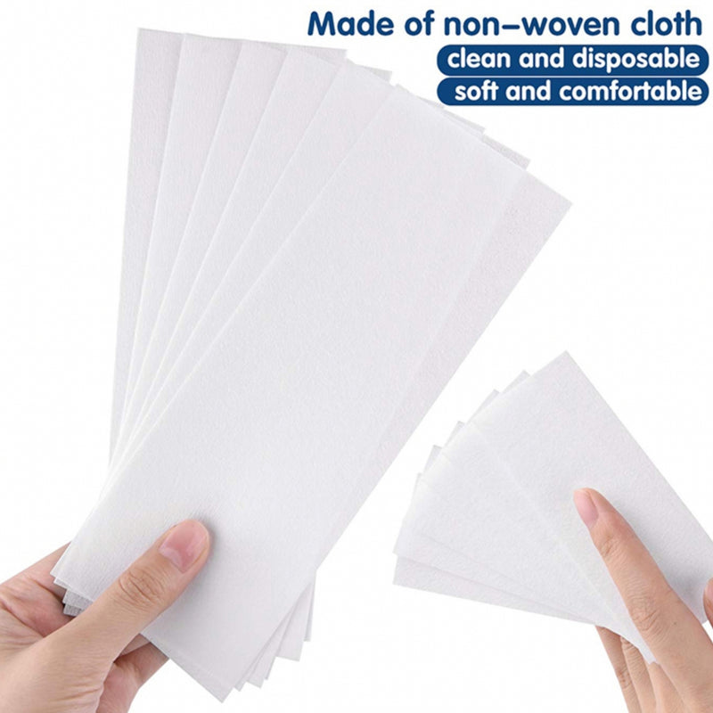 200 Pieces Non Woven Wax Strips Hair Small and Large Multi Size Pack (100 Pieces Each)