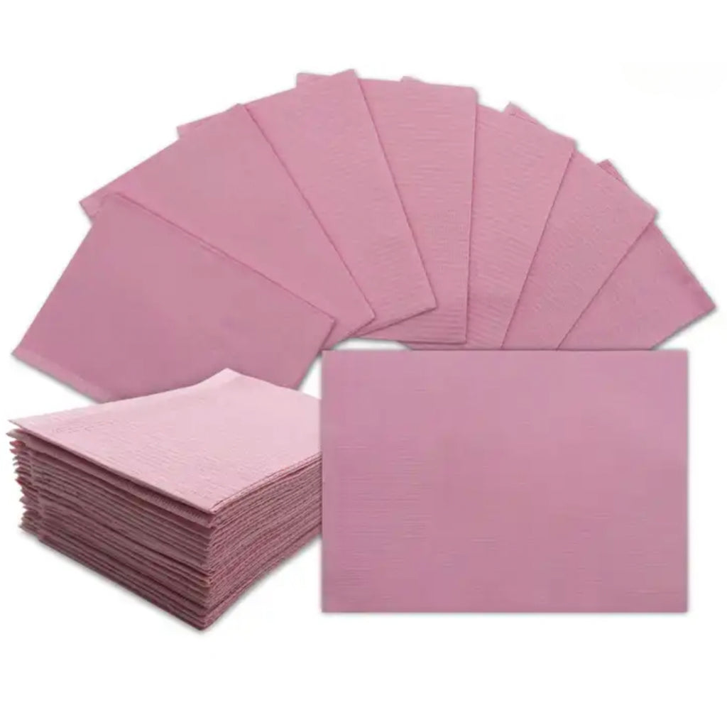 Disposable Dental Bibs 3 Ply Waterproof Paper Sheet Tray Cover 13" X 18" 50 pack