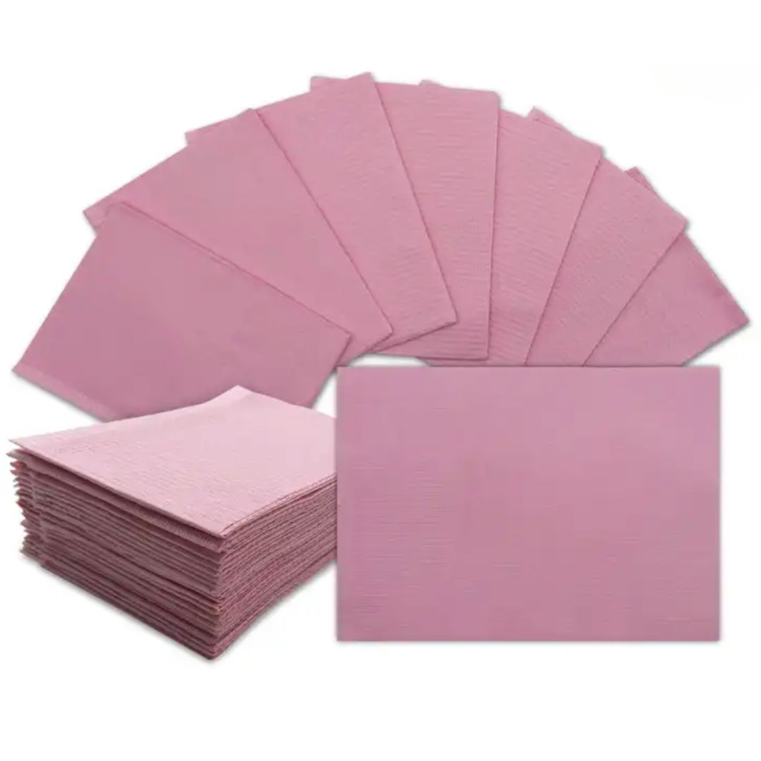 Disposable Dental Bibs 3 Ply Waterproof Paper Sheet Tray Cover 13" X 18" 50 pack