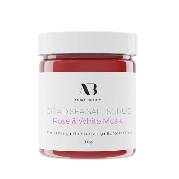 Dead Sea Salt Foaming Body Scrub - Rose & White Musk 7 oz